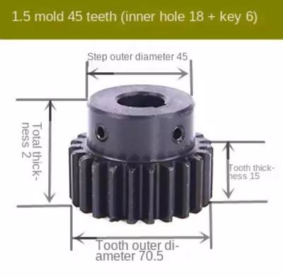 10pc 1.5 Die 45 Perforations 18 Keys 6 Bump Gear Motor Gear Spur Gear With Step • $448.55