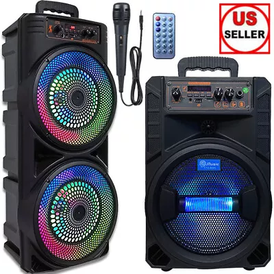 5000W Portable Bluetooth Speaker Dual 8  Subwoofer Heavy Bass Sound System Party • $36.89