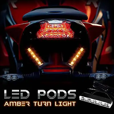 Motorcycle LED TURN Signals Blinker Front Rear Peg For 600RR 1000rr GSXR 600 750 • $7.95