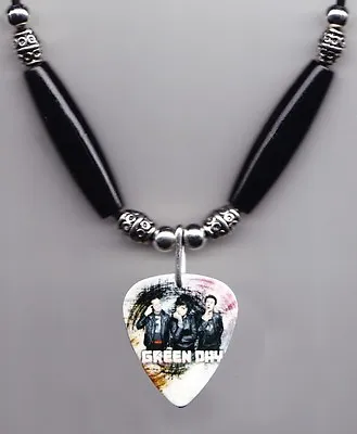 Green Day Band Photo Guitar Pick Necklace #2 • $11.99