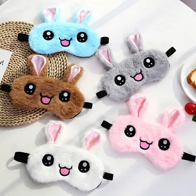 Cute Sleep Rabbit Mask Eye Shade Cover Aid For Girl Kid Teen Blindfold Gift • £3.99