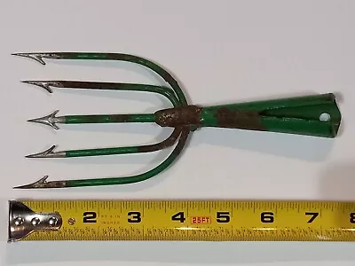 Vintage Iron Dark House Ice Fishing Fish Spear Barbed 5 Tine • $49.95