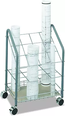 Safco Products 12 Compartment Tubular Steel Wire Mobile Roll File 100lbs Total • $113.17