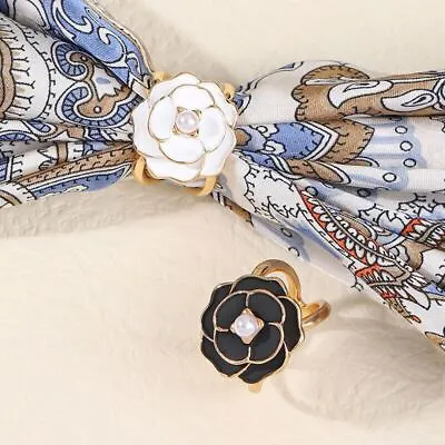 £3.99 • Buy Rose Pearl Holder Women Ladies Elegant Silk Scarf Buckle Ring Clip Jewellery Pin
