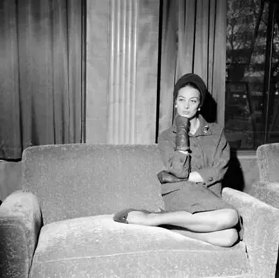 French Film Actress Capucine Poses Sitting On A Sofa A 1964 Old Photo 1 • $8.50