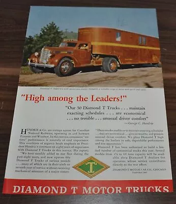 1944 Diamond T 614 Truck Ad Hendrie Canadian Railways McCreary Tires • $4.99