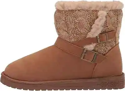 Essentials By Muk Luks Women's 8 Brown Faux Fur Short Winter Boots • $24