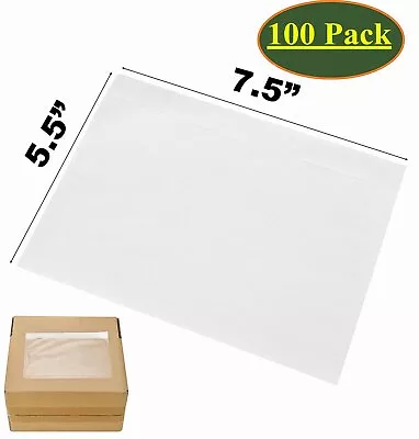 100x 7.5 X 5.5 Clear Packing List Pouches Shipping Label Envelopes Self Adhesive • $8.99