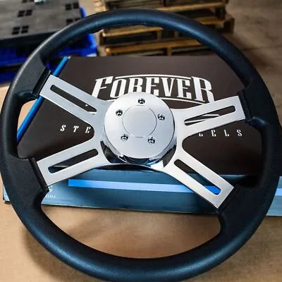 4 Spoke Steering Wheel 18  Black Polyurethane Kenworth Peterbilt Hub Included • $169.49