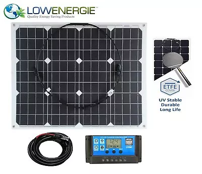 50w Flexible Solar Panel PV Photo-voltaic Boat Marine Caravan Home White K1 • £69.99