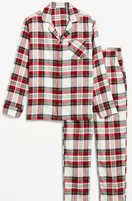 Old Navy Mens Holiday White Tartan Plaid Flannel Matching Pajama Set Size: 4xl  • $5