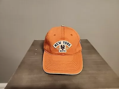 RARE Vintage New York Mets Baseball Cap Hat MLB Drew Pearson STRAPBACK ORANGE • $35.99