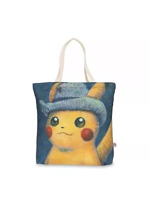 Pokemon X Van Gogh Museum Pikachu Grey Felt Hat Canvas Tote Bag  • $49.99