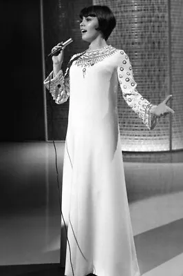 Mireille Mathieu Full Length White Long Dress Signing On Stage 1968 18x24 Poster • $24.99