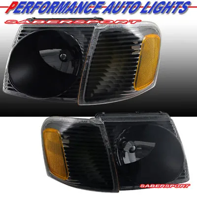 Black Headlights W/ Corner Lights For 01-03 Explorer Sport / 01-05 Sport Trac • $152