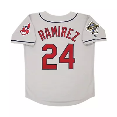 Manny Ramirez 1995 Cleveland Indians World Series Grey Road Jersey Men's (S-3XL) • $129.99