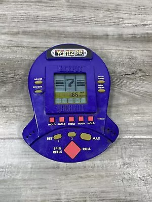 Yahtzee Jackpot Purple Handheld Travel Game 1999 90s Hasbro VTG Tested & Working • $17.45