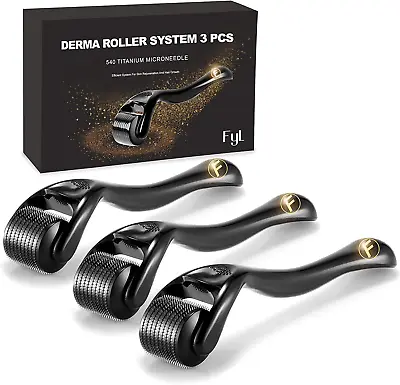 $38.34 • Buy Derma Roller Beard, Hair Growth Roller Microneedle  3 Pack Derma Roller Kit (0.5