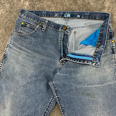 CWrangler 47MCVDS Jeans Mens 36x30 Blue Light Wash Straight Leg Cowboy Workwear • $4.99