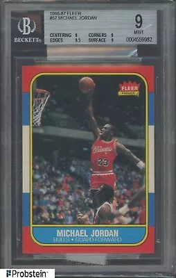 1986-87 Fleer Basketball #57 Michael Jordan RC Rookie HOF BGS 9 W/ 9.5 HIGH END • $202.50