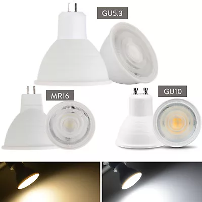 Dimmable GU10 COB LED Spotlight 7W MR16 GU5.3 Bulbs Light 110V 220V White Lamp • $3.42