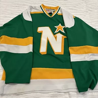 Minnesota North Stars Custom Vintage Hockey Jersey CCM NHL Size L Ships Free BIN • $100