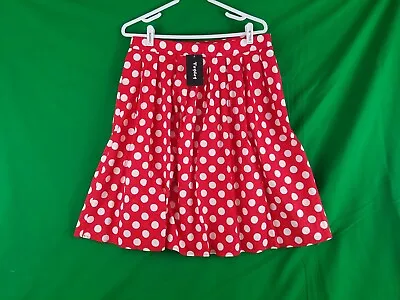 Taydey A-Line Pleated  Skirt Size XL Red Polka Dot Minnie Mouse Character Play • $17.49