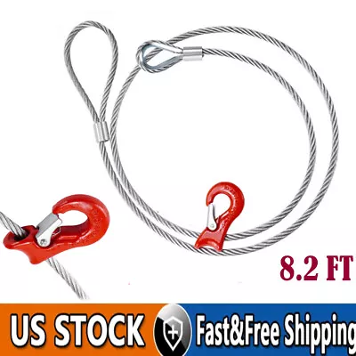 8.2 FT Single Leg Wire Rope Sling Choker 2.5T/5500Lbs RIGGING CABLE Winch Cable • $52.99