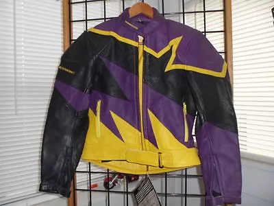 NOS Teknic Vintage Motorcycle Colorful Leather Jacket SS2521 • $340.67