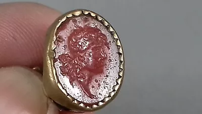 Antique Georgian Red Hardstone Intaglio Fob Seal Roman Head • £9.99