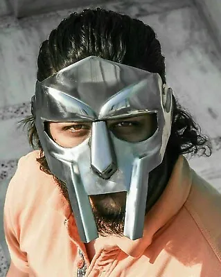 Silver Finish In Metal Mask Doom MF Doom Gladiator Mask Gladiator Face Gift • $45