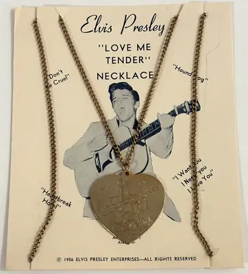 Elvis Presley Original 1956 Necklace With Engraved Heart On Front & Back • $425