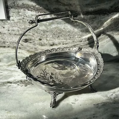 Wilcox Silverplate Co Cake Basket Chased Quadruple Plate No.4751 • $39.99