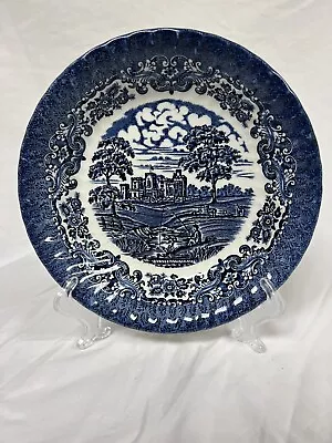 Vintage English Plate -  Olde Country Castles  - Blue And White • £11.68