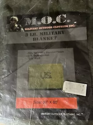 Wool Blanket Military Style Us Green Olive Vintage Drab Genuine 60 X 80 Inch New • $30