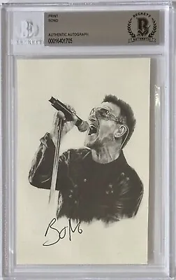 Bono U2 Signed Picture Photograph Print BAS Beckett COA Certified Autographed • $399.99