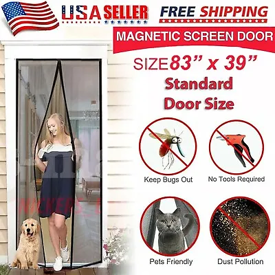 Magnetic Screen Door Mesh Curtain Durable Heavy Duty Mosquito Net Bug Hands Free • $8.99