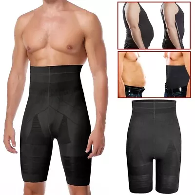 Men Compression High-Waist Boxer Shorts Tummy Control Body Shaper Girdle Panties • $4.55