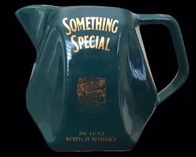 Something Special De Luxe Scotch Whisky Water Pitcher Jug Green & Gold Wade • $22
