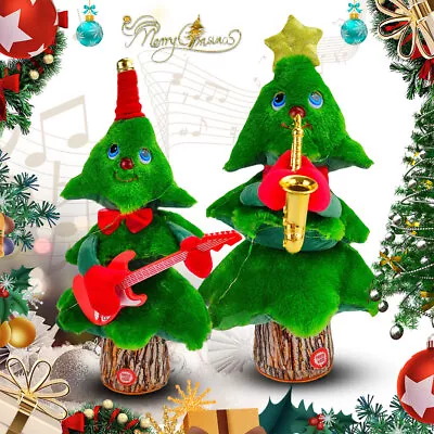 Electric Dancing Christmas Tree Plush Toy 8 Songs Singing Xmas Decorations Kids • £16.99