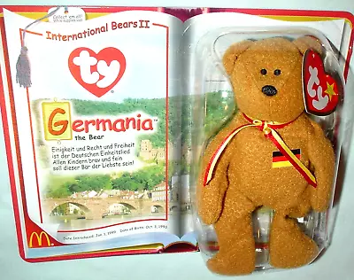 GERMANIA The BEAR 2000 TY Beanie Babies INTERNATIONAL BEARS II McDonald's NEW • $2.90