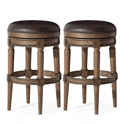 Maven Lane Pullman Backless Bar Stool W/ Marksman Saddle Vegan Leather • $399.98