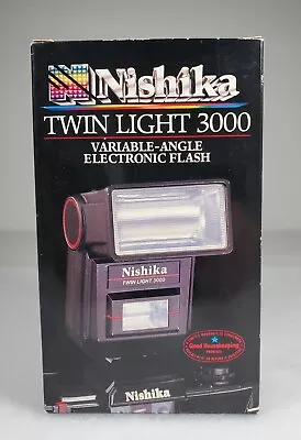 Nishika Twin Light 3000 Variable Angle Electronic Flash In Original Box Vintage  • $75