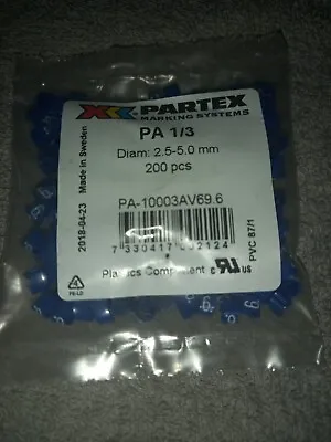 £2.99 • Buy Partex PA1/3 Cable Markers - Numbers 6