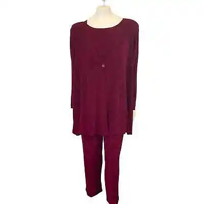 Vintage VIKKI VI CALIFORNIA 3 Piece Stretchy Set Jacket Blouse Pants WOMEN'S 1X • $99.95