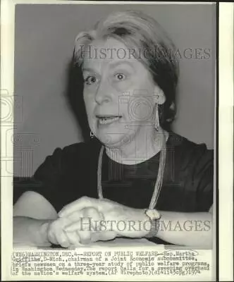1974 Press Photo D.C.-Joint Economic Subcommittee Chairman Martha Griffiths • $19.99