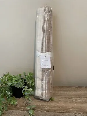 Pottery Barn French Striped Cotton Amber Flax Table Runner 18 In By 108 In • $57.99