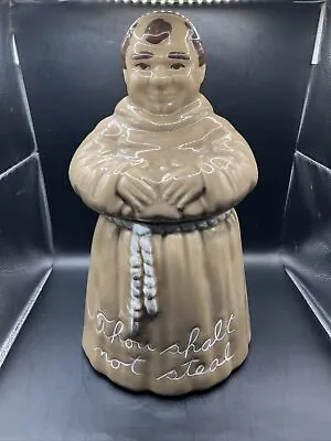 Vintage Thou Shalt Not Steal Friar Tuck Monk Cookie Jar Twin Winton USA 1960s • $72.68