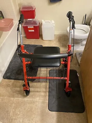 $60 • Buy Drive 4 Wheel Red Foldable Medical Walker