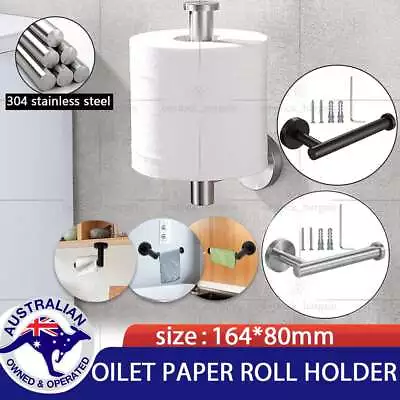 Toilet Paper Roll Holder Stainless Steel Storage Suction Cup Wall Mounted Rack • $8.49